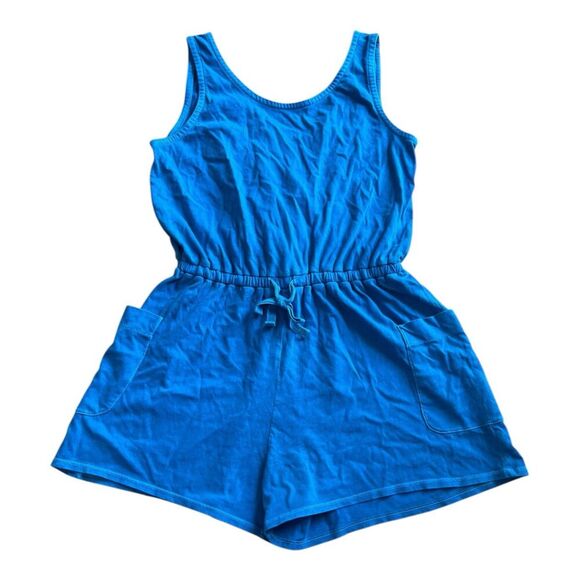 Treasure & Bond Blue Sleeveless Cinched Crossback Romper XL Girl - Picture 1 of 3